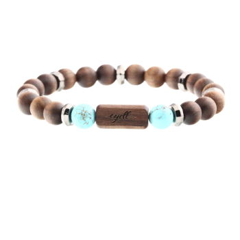 "Motivation" beads bracelet Energy Prince (nut wood) - EYDL - with turquoise